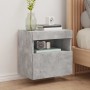 Wall-mounted TV stand with LED lights in concrete gray, 40x30x40 cm. by , TV Furniture - Ref: Foro24-837175, Price: 35,21 €, ...