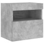 Wall-mounted TV stand with LED lights in concrete gray, 40x30x40 cm. by , TV Furniture - Ref: Foro24-837175, Price: 35,21 €, ...