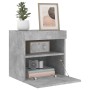 Wall-mounted TV stand with LED lights in concrete gray, 40x30x40 cm. by , TV Furniture - Ref: Foro24-837175, Price: 35,21 €, ...