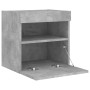 Wall-mounted TV stand with LED lights in concrete gray, 40x30x40 cm. by , TV Furniture - Ref: Foro24-837175, Price: 35,21 €, ...