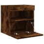 Wall-mounted TV stand with smoked oak LED lights 40x30x40 cm by , TV Furniture - Ref: Foro24-837177, Price: 35,21 €, Discount: %