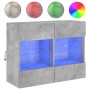 Mueble TV de pared con luces LED gris hormigón 78,5x30x60,5 cm de , Muebles TV - Ref: Foro24-837102, Precio: 66,25 €, Descuen...