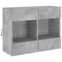 Wall-mounted TV stand with LED lights in concrete gray, 78.5x30x60.5 cm. by , TV Furniture - Ref: Foro24-837102, Price: 66,25...