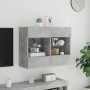 Wall-mounted TV stand with LED lights in concrete gray, 78.5x30x60.5 cm. by , TV Furniture - Ref: Foro24-837102, Price: 66,25...