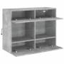 Wall-mounted TV stand with LED lights in concrete gray, 78.5x30x60.5 cm. by , TV Furniture - Ref: Foro24-837102, Price: 66,25...