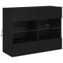 Mueble de TV de pared con luces LED negro 78,5x30x60,5 cm de , Muebles TV - Ref: Foro24-837100, Precio: 68,22 €, Descuento: %