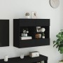 Mueble de TV de pared con luces LED negro 78,5x30x60,5 cm de , Muebles TV - Ref: Foro24-837100, Precio: 68,22 €, Descuento: %