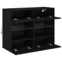 Mueble de TV de pared con luces LED negro 78,5x30x60,5 cm de , Muebles TV - Ref: Foro24-837100, Precio: 68,22 €, Descuento: %