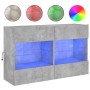 Mueble TV de pared con luces LED gris hormigón 98,5x30x60,5 cm de , Muebles TV - Ref: Foro24-837109, Precio: 93,57 €, Descuen...