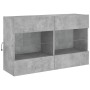 Wall-mounted TV stand with LED lights in concrete gray, 98.5x30x60.5 cm. by , TV Furniture - Ref: Foro24-837109, Price: 93,57...