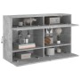 Wall-mounted TV stand with LED lights in concrete gray, 98.5x30x60.5 cm. by , TV Furniture - Ref: Foro24-837109, Price: 93,57...