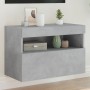 Wall-mounted TV stand with LED lights in concrete gray, 60x30x40 cm. by , TV Furniture - Ref: Foro24-837189, Price: 47,24 €, ...