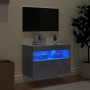 Wall-mounted TV stand with LED lights in concrete gray, 60x30x40 cm. by , TV Furniture - Ref: Foro24-837189, Price: 47,24 €, ...