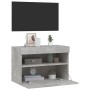 Wall-mounted TV stand with LED lights in concrete gray, 60x30x40 cm. by , TV Furniture - Ref: Foro24-837189, Price: 47,24 €, ...