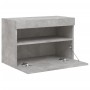 Wall-mounted TV stand with LED lights in concrete gray, 60x30x40 cm. by , TV Furniture - Ref: Foro24-837189, Price: 47,24 €, ...