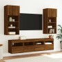 Wall-mounted TV furniture with LED lights, 2 units, brown oak, 40x30x40 cm. by , TV Furniture - Ref: Foro24-837182, Price: 61...