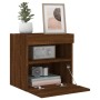 Wall-mounted TV furniture with LED lights, 2 units, brown oak, 40x30x40 cm. by , TV Furniture - Ref: Foro24-837182, Price: 61...