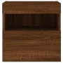 Wall-mounted TV furniture with LED lights, 2 units, brown oak, 40x30x40 cm. by , TV Furniture - Ref: Foro24-837182, Price: 61...