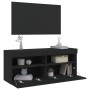 Wall-mounted TV stand with LED lights black 100x30x40 cm by , TV Furniture - Ref: Foro24-837212, Price: 57,87 €, Discount: %