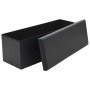 Banco de almacenaje plegable piel sintética 110x38x38 cm negro de vidaXL, Bancos para recibidores y almacenamiento - Ref: For...