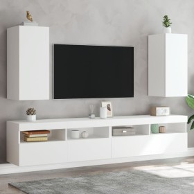 Wall-mounted TV furniture with LED lights 2 units white 30.5x35x70 cm by , TV Furniture - Ref: Foro24-837233, Price: 94,99 €,...