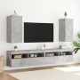 Wall-mounted TV stand with LED lights in concrete gray, 30.5x35x70 cm. by , TV Furniture - Ref: Foro24-837238, Price: 47,65 €...