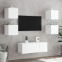 Wall-mounted TV furniture with LED lights 2 units white 30.5x35x30 cm by , TV Furniture - Ref: Foro24-837219, Price: 57,54 €,...