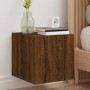 Wall-mounted TV furniture with LED lights, 2 units, brown oak, 30.5x35x30 cm by , TV Furniture - Ref: Foro24-837231, Price: 5...