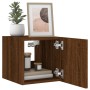 Wall-mounted TV furniture with LED lights, 2 units, brown oak, 30.5x35x30 cm by , TV Furniture - Ref: Foro24-837231, Price: 5...