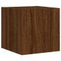 Wall-mounted TV furniture with LED lights, 2 units, brown oak, 30.5x35x30 cm by , TV Furniture - Ref: Foro24-837231, Price: 5...