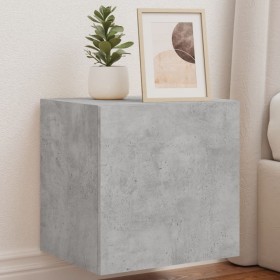 Wall-mounted TV stand with LED lights in concrete gray, 40.5x35x40 cm by , TV Furniture - Ref: Foro24-837252, Price: 43,99 €,...