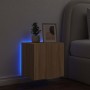 Wall-mounted TV stand with LED lights Sonoma oak 40.5x35x40 cm by , TV Furniture - Ref: Foro24-837250, Price: 42,58 €, Discou...