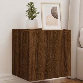 Wall-mounted TV furniture with LED lights, 2 units, brown oak, 40.5x35x40 cm by , TV Furniture - Ref: Foro24-837259, Price: 7...