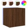 Wall-mounted TV furniture with LED lights, 2 units, brown oak, 40.5x35x40 cm by , TV Furniture - Ref: Foro24-837259, Price: 7...