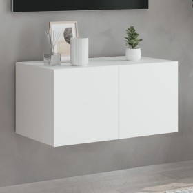 Wall-mounted TV stand with LED lights white 60x35x31 cm by , TV Furniture - Ref: Foro24-837267, Price: 47,44 €, Discount: %