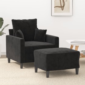 Armchair with black velvet footstool 60 cm by , Sofas - Ref: Foro24-3201102, Price: 217,99 €, Discount: %