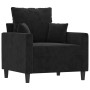 Sillón con taburete terciopelo negro 60 cm de , Sofás - Ref: Foro24-3201102, Precio: 217,99 €, Descuento: %