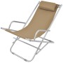 Reclining sun loungers 2 units taupe steel steel by vidaXL, Loungers - Ref: Foro24-44298, Price: 97,08 €, Discount: %