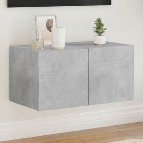 Wall-mounted TV stand with LED lights in concrete gray, 60x35x31 cm. by , TV Furniture - Ref: Foro24-837273, Price: 46,99 €, ...