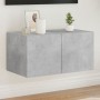 Wall-mounted TV stand with LED lights in concrete gray, 60x35x31 cm. by , TV Furniture - Ref: Foro24-837273, Price: 45,97 €, ...