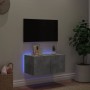 Wall-mounted TV stand with LED lights in concrete gray, 60x35x31 cm. by , TV Furniture - Ref: Foro24-837273, Price: 45,97 €, ...