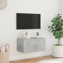 Wall-mounted TV stand with LED lights in concrete gray, 60x35x31 cm. by , TV Furniture - Ref: Foro24-837273, Price: 45,97 €, ...