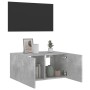 Wall-mounted TV stand with LED lights in concrete gray, 60x35x31 cm. by , TV Furniture - Ref: Foro24-837273, Price: 45,97 €, ...