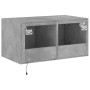 Wall-mounted TV stand with LED lights in concrete gray, 60x35x31 cm. by , TV Furniture - Ref: Foro24-837273, Price: 45,97 €, ...