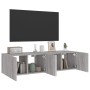 Wall-mounted TV furniture with LED lights 2 units Sonoma gray 60x35x31 cm by , TV Furniture - Ref: Foro24-837278, Price: 85,7...