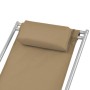 Reclining sun loungers 2 units taupe steel steel by vidaXL, Loungers - Ref: Foro24-44298, Price: 97,08 €, Discount: %