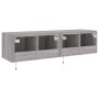 Wall-mounted TV furniture with LED lights 2 units Sonoma gray 60x35x31 cm by , TV Furniture - Ref: Foro24-837278, Price: 85,7...