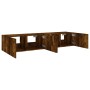 TV wall furniture LED lights 2 pcs smoked oak 80x35x31 cm by , TV Furniture - Ref: Foro24-837290, Price: 106,40 €, Discount: %