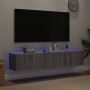 Muebles TV de pared con luces LED 2 uds gris Sonoma 80x35x31 cm de , Muebles TV - Ref: Foro24-837292, Precio: 109,57 €, Descu...