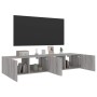 Muebles TV de pared con luces LED 2 uds gris Sonoma 80x35x31 cm de , Muebles TV - Ref: Foro24-837292, Precio: 109,57 €, Descu...